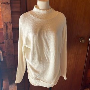 NWT We the Free Oversize Ivory Cotton Sweater size Small